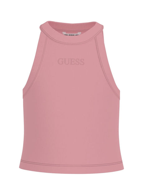 T-shirt Guess GMT DYE RIB CROP SL TOP Bambina - Rosa