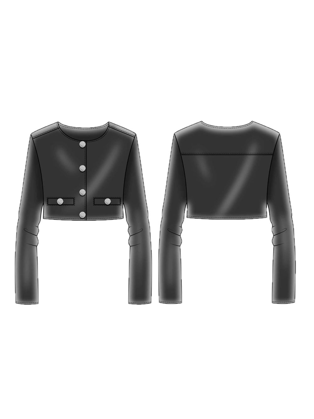 Giubbotto Guess PU CEREMONY similpelle cropped Bambina - Nero