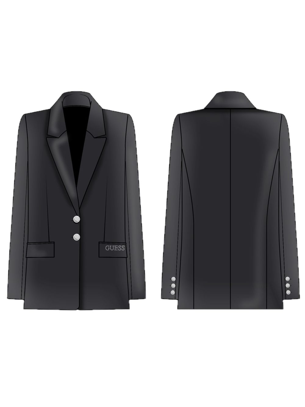 Giacca Guess TWILL LS BLAZER CEREMONY Bambina - Nero