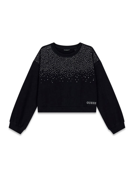 Felpa Guess LS ACTIVE W/ZIP Bambina - Nero