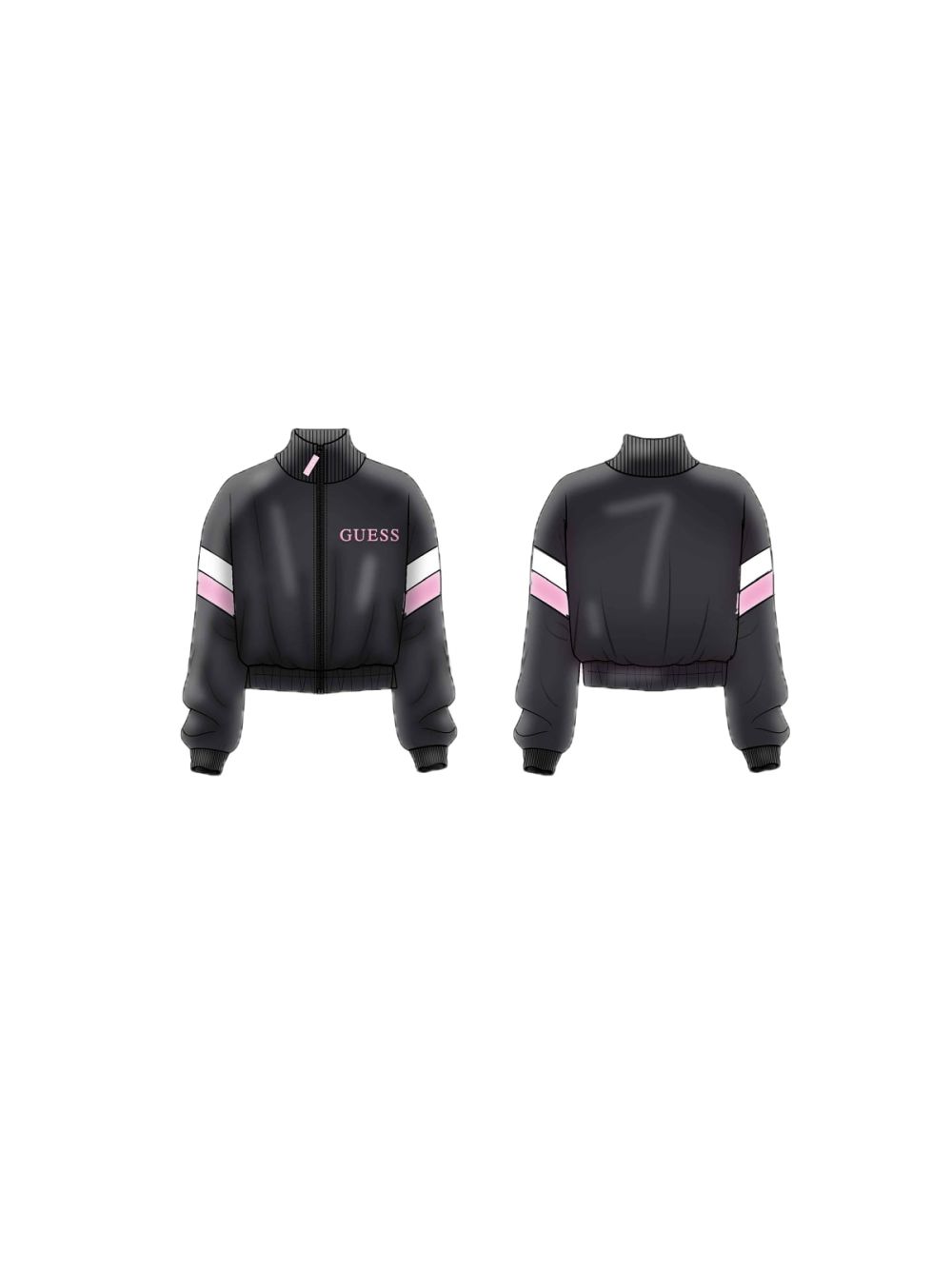 Felpa Guess LS ACTIVE W/ZIP Bambina - Nero