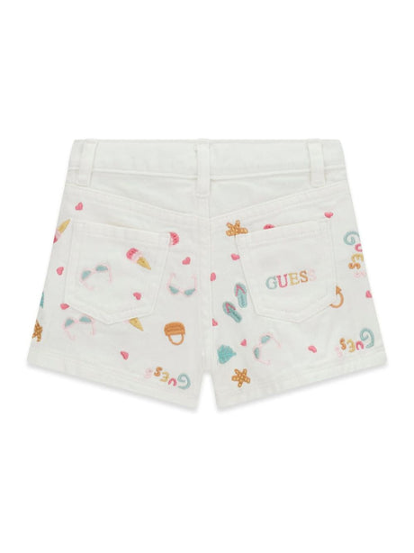 Shorts Guess ricamati Bambina - Bianco