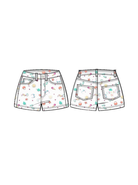 Shorts Guess ricamati Bambina - Bianco