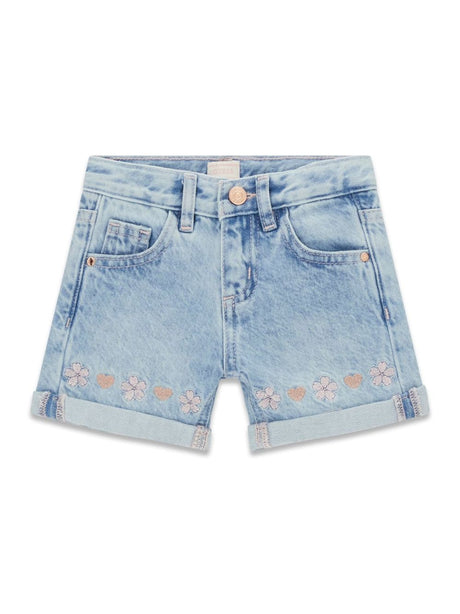 Shorts Guess ricamati Bambina - Denim