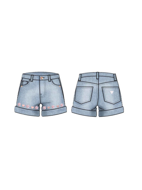 Shorts Guess ricamati Bambina - Denim