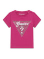T-shirt Guess con logo in paillettes Bambina - Fuxia