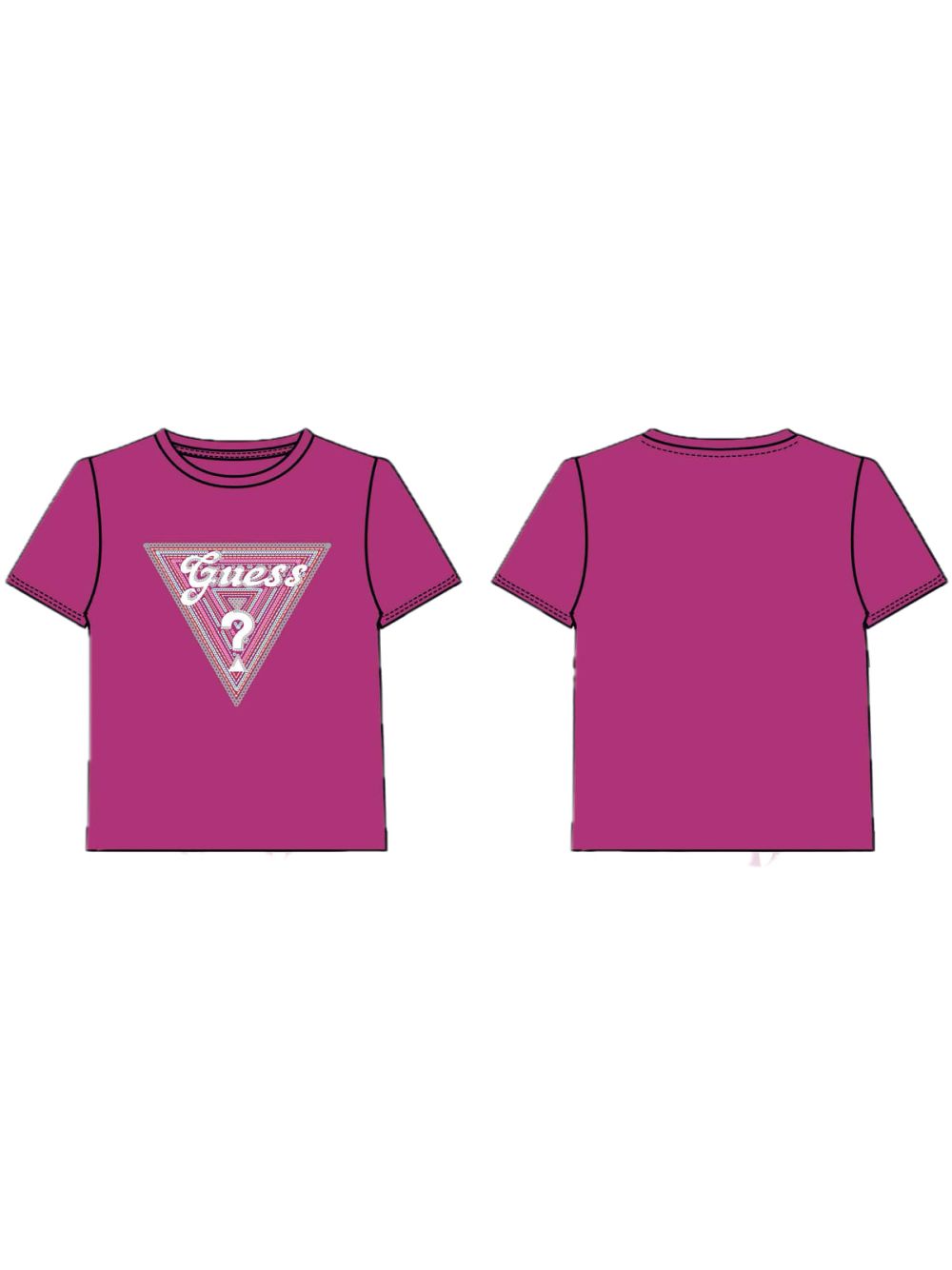 T-shirt Guess con logo in paillettes Bambina - Fuxia