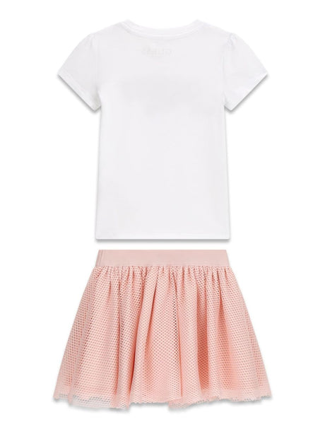 Set Guess T-SHIRT+ SKIRT Bambina - Bianco