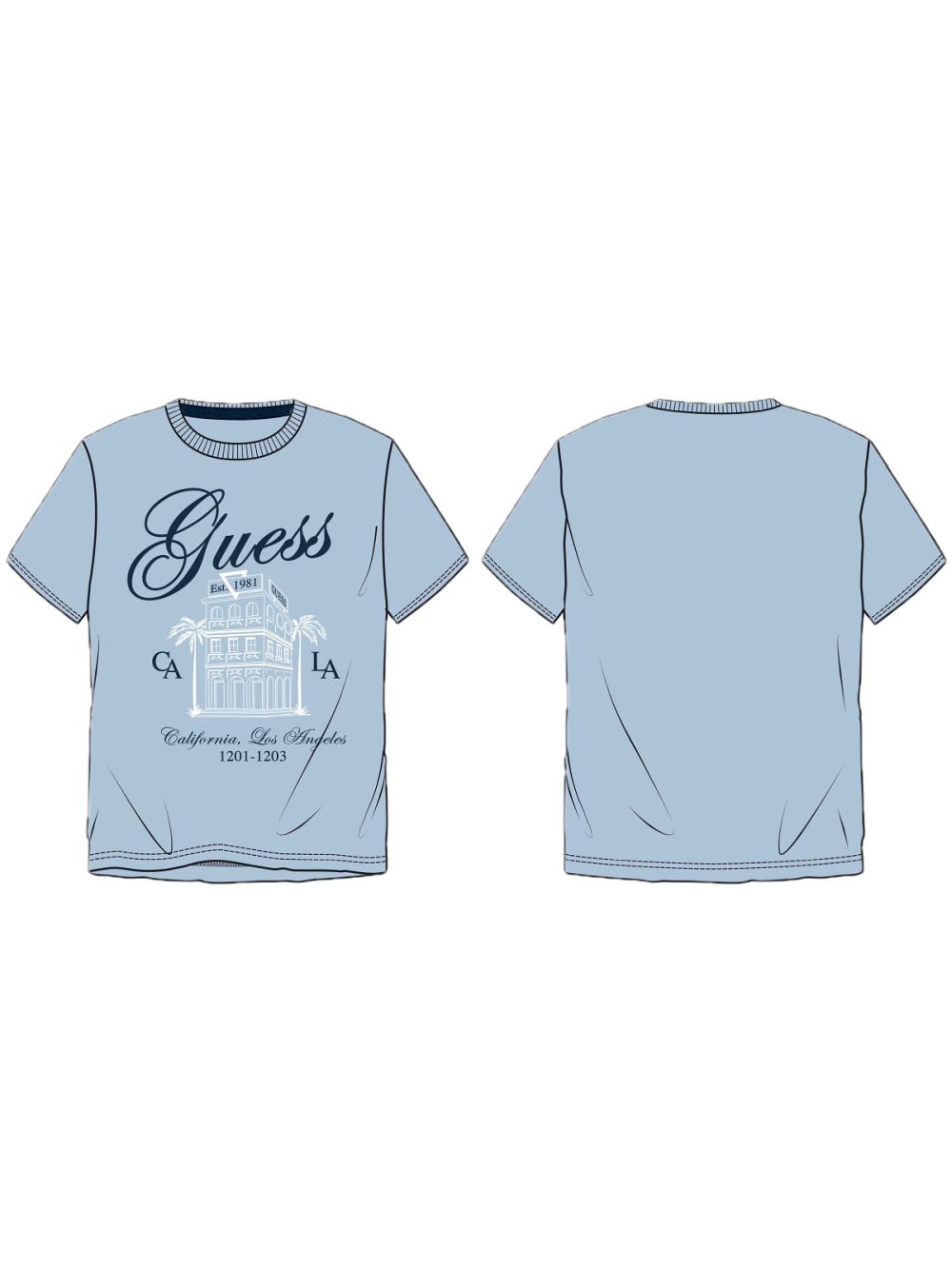 T-shirt Guess con logo stampato Bambino - Celeste
