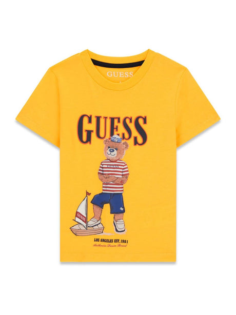 T-shirt Guess con orsacchiotto Bambino - Giallo