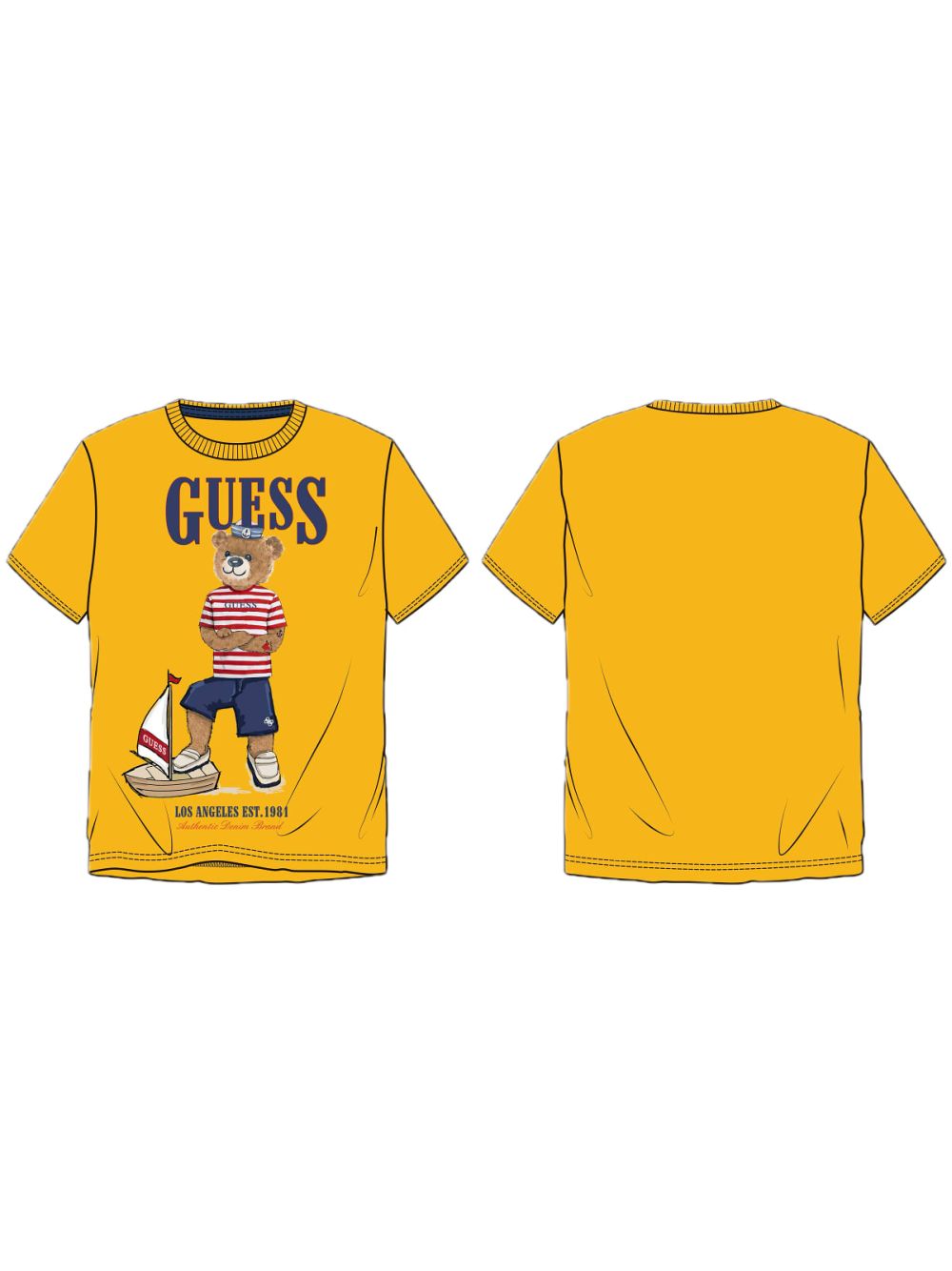 T-shirt Guess con orsacchiotto Bambino - Giallo