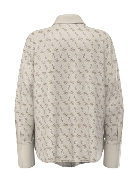 Camicia Guess ALEXANDRA logo all over Donna - Beige