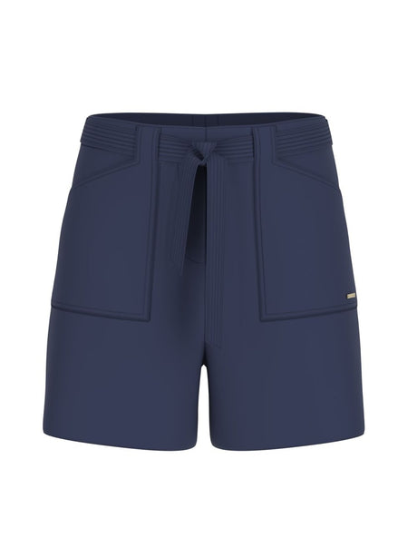 Shorts Guess NEW VALENTINA vestibilità ampia in crepon Donna - Navy