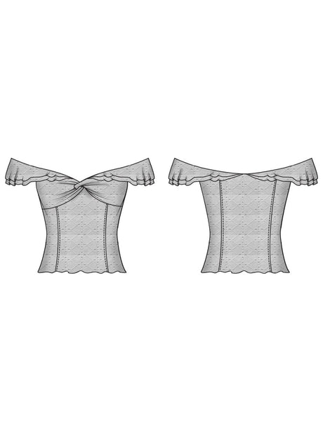 Canottiera Guess OFF SHOULDER TEODOLINDA TOP Donna - Bianco