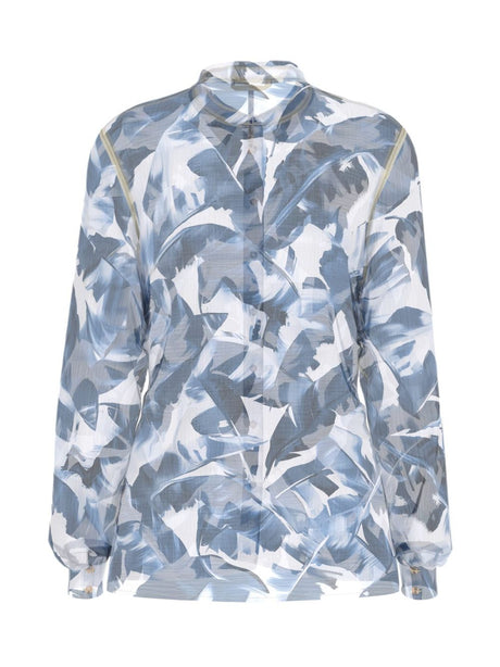 Camicia Guess LS CLOUIS a stampa floreale Donna - Blu