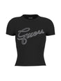 T-shirt Guess con logo in strass Donna - Nero