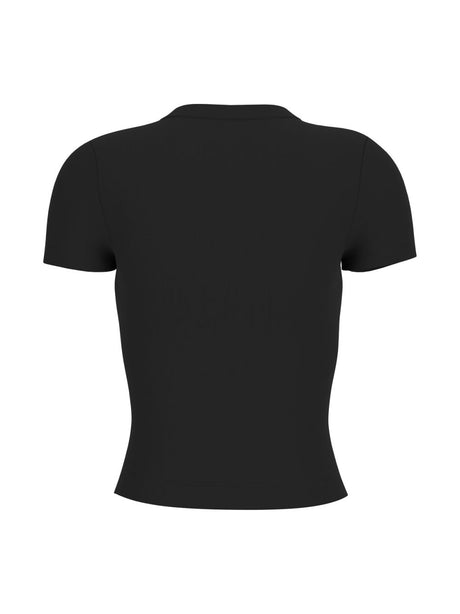 T-shirt Guess con logo in strass Donna - Nero