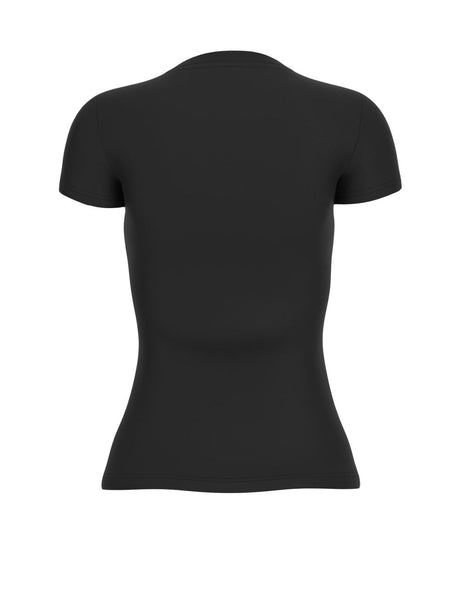 T-shirt Guess SS CN FLOWERS TRIANGLE Donna - Nero