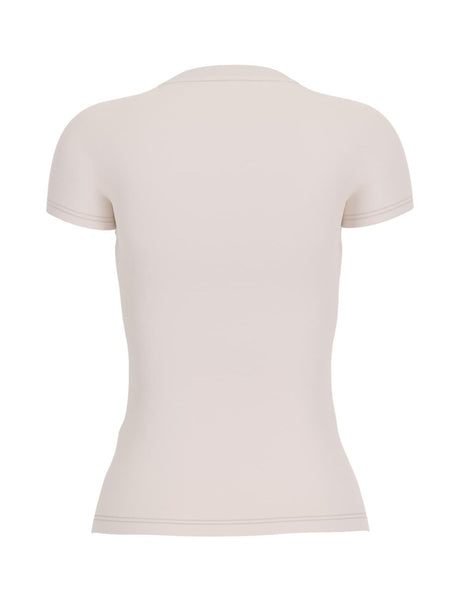 T-shirt Guess SS CN CAMELIA TRIANGLE Donna - Avorio