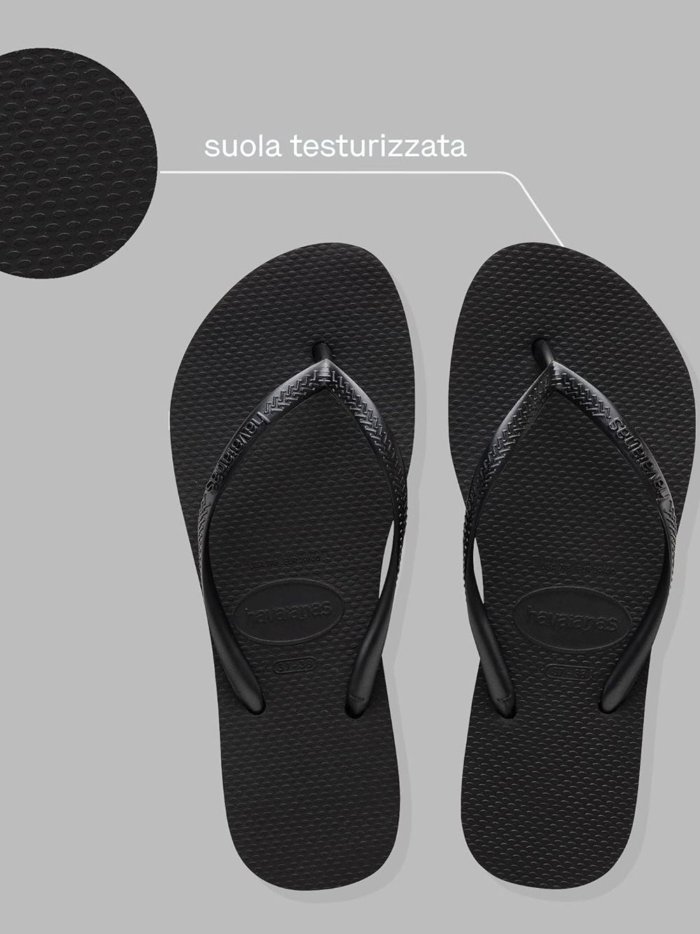 Infradito Havaianas SLIM FLATFORM Donna - Nero