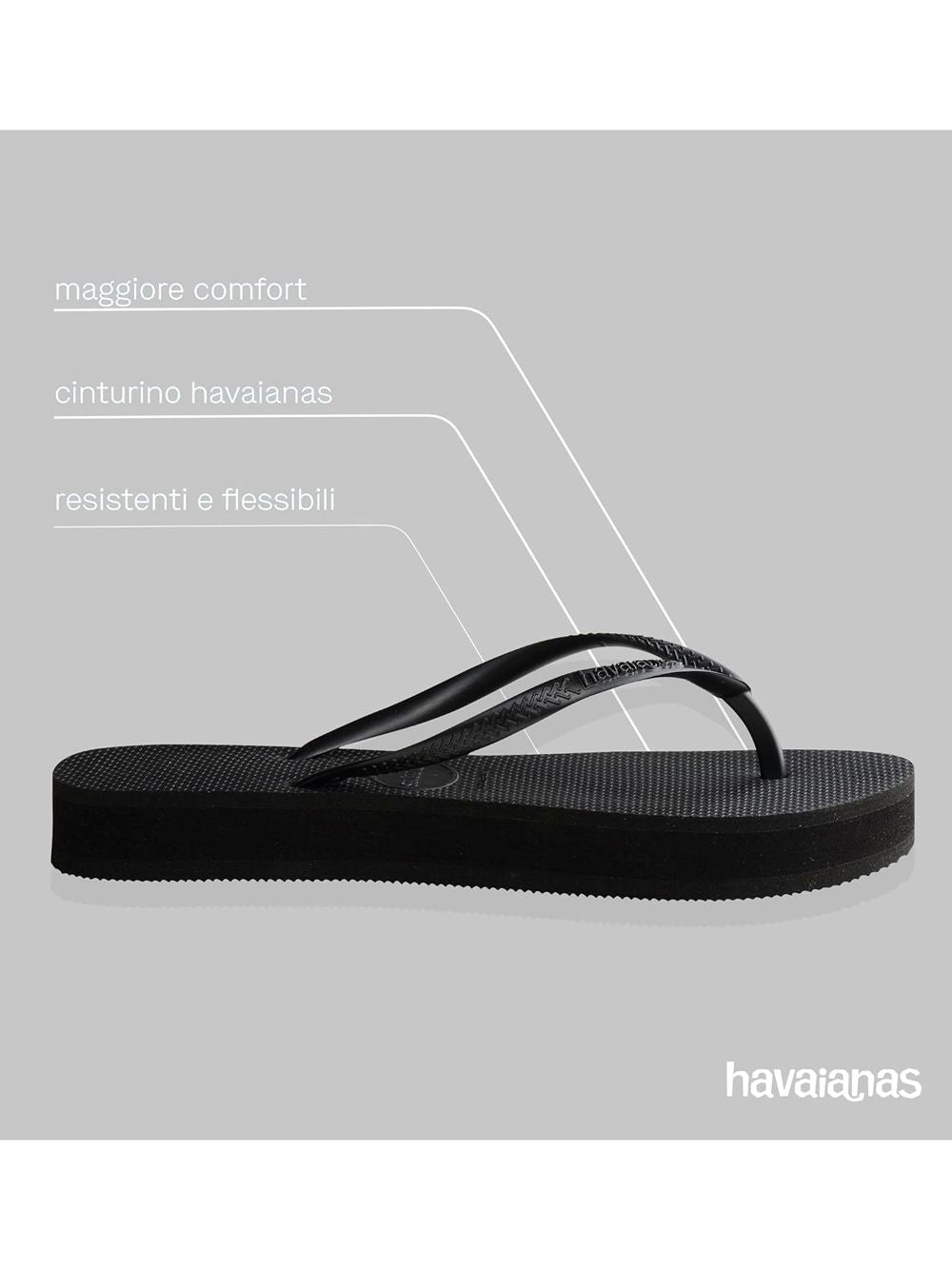 Infradito Havaianas SLIM FLATFORM Donna - Nero