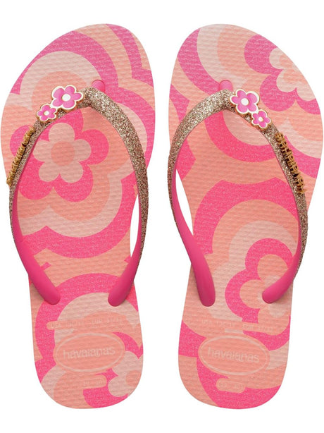 Infradito Havaianas KIDS SLIM GLITTER TRENDY Unisex Bambino - Rosa
