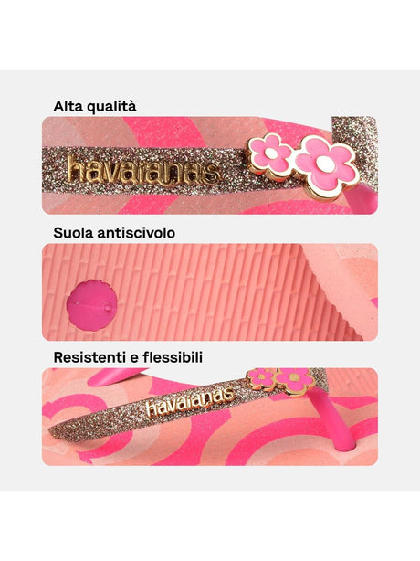 Infradito Havaianas KIDS SLIM GLITTER TRENDY Unisex Bambino - Rosa