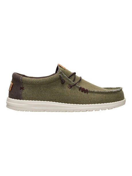 Scarpe in Tela Hey Dude WALLY BRAIDED Uomo - Oliva