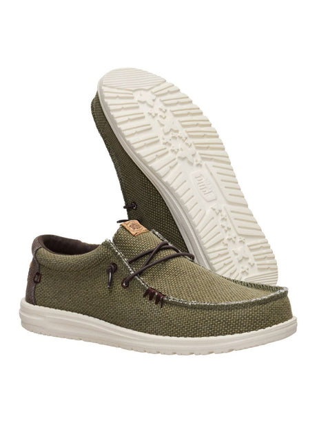 Scarpe in Tela Hey Dude WALLY BRAIDED Uomo - Oliva