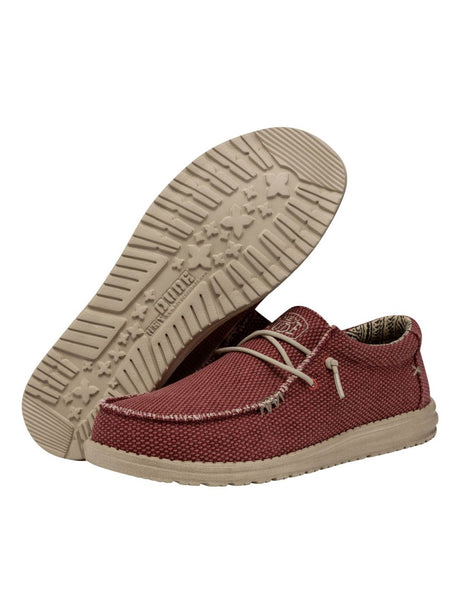 Scarpe in Tela Hey Dude WALLY BRAIDED Uomo - Rosso