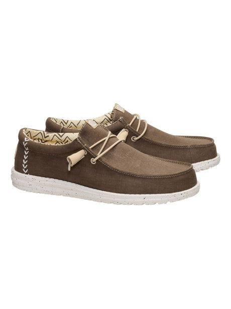 Scarpe in Tela Hey Dude WALLY STRETCH CANVAS Uomo - Marrone