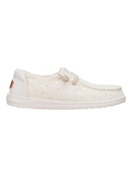 Scarpe in Tela Hey Dude WENDY SEQUIN LACE Donna - Avorio