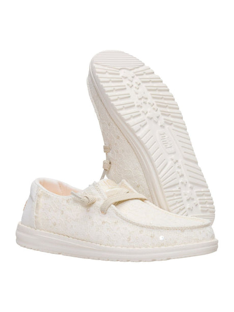 Scarpe in Tela Hey Dude WENDY SEQUIN LACE Donna - Avorio