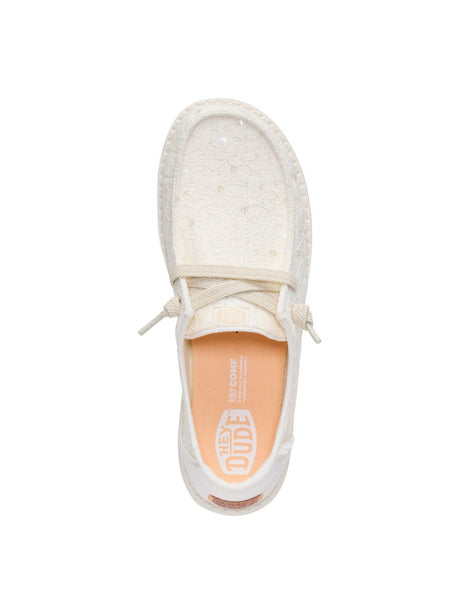 Scarpe in Tela Hey Dude WENDY SEQUIN LACE Donna - Avorio