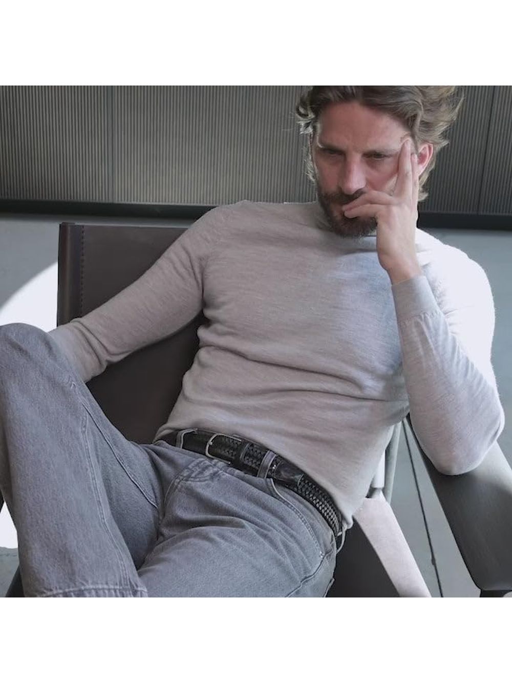 Cinta La Boucle MILANO LEATHER Uomo - Nero