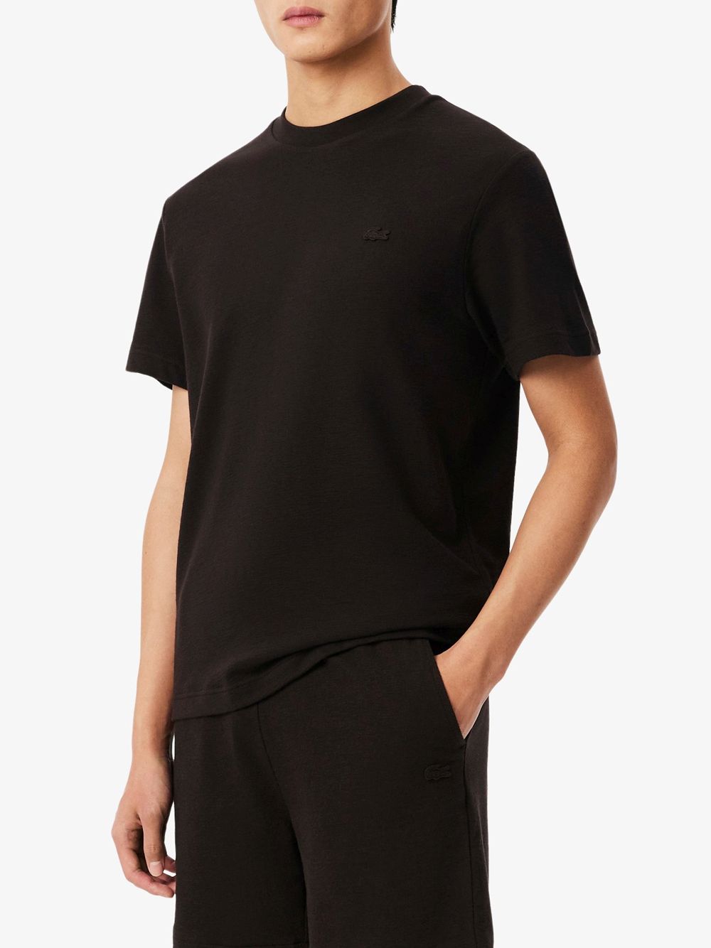 T-shirt Lacoste in jersey testurizzata Uomo - Marrone