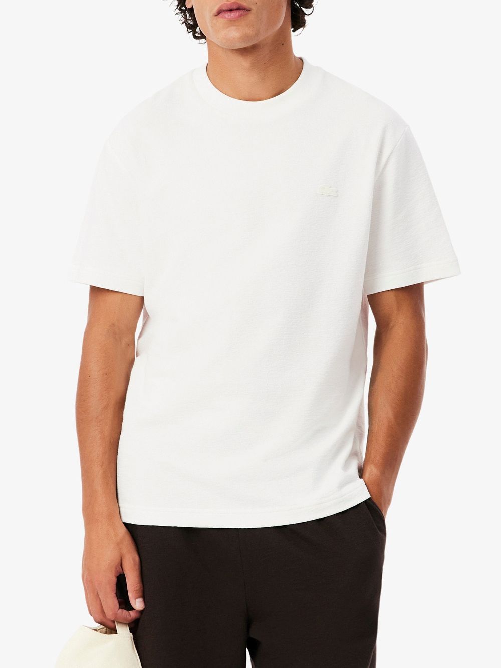 T-shirt Lacoste in jersey testurizzata Uomo - Bianco