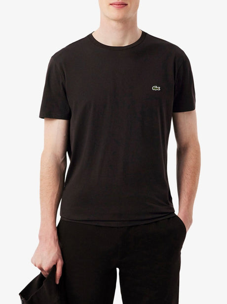 T-shirt Lacoste in cotone Pima Uomo - Marrone