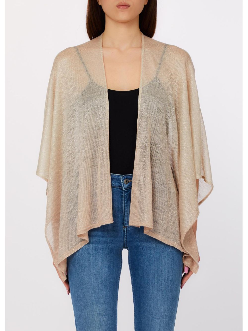 Poncho Liu Jo iridescente Donna - Beige