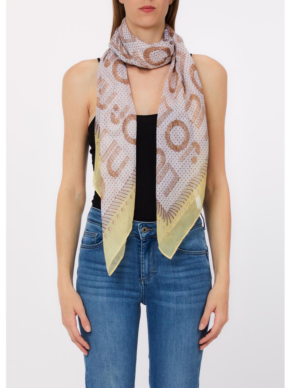 Foulard Liu Jo grande con logo Donna - Giallo