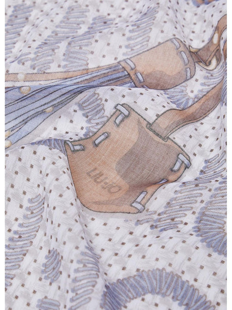 Foulard Liu Jo grande con logo Donna - Blu