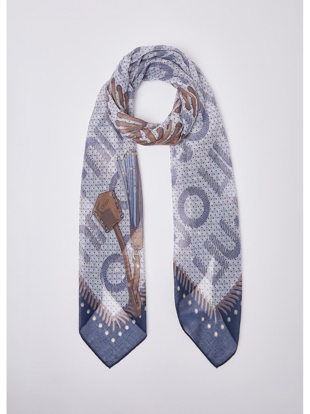Foulard Liu Jo grande con logo Donna - Blu
