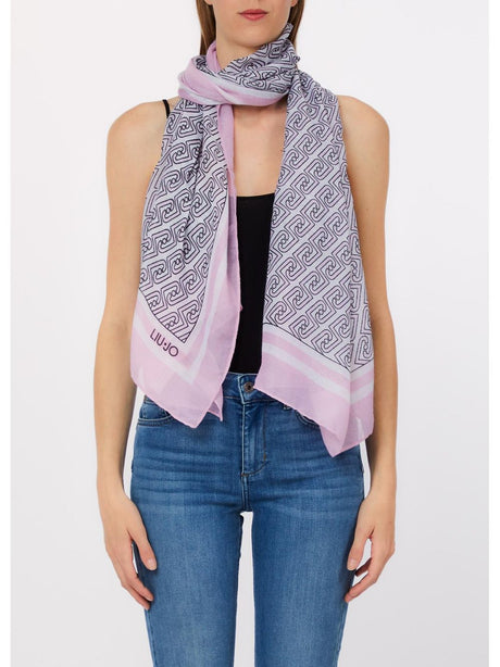 Foulard Liu Jo grande con logo Donna - Rosa