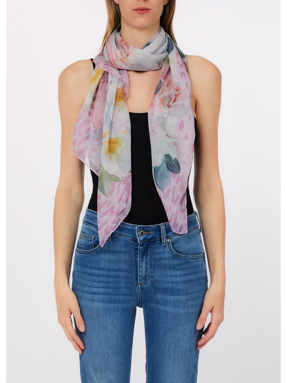 Foulard Liu Jo grande con peonie Donna - Rosa