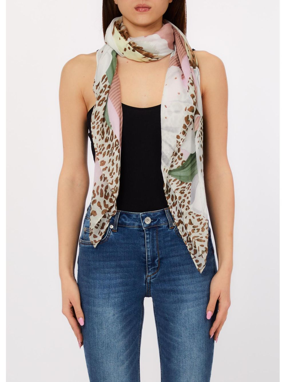 Foulard Liu Jo grande con orchidea Donna - Rosa