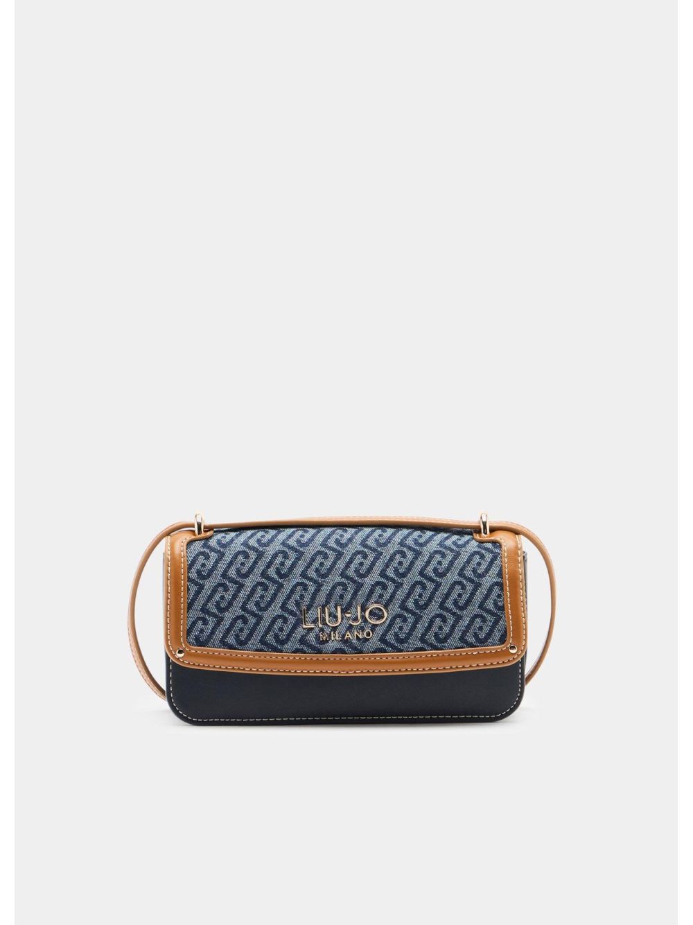 Borsa Liu Jo a tracolla piccola in denim jacquard Donna - Blu