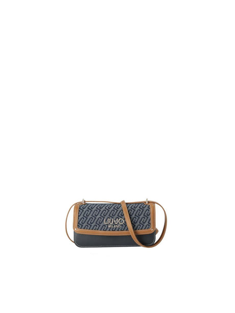 Borsa Liu Jo a tracolla piccola in denim jacquard Donna - Blu