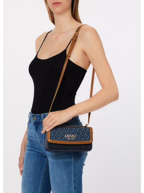 Borsa Liu Jo a tracolla piccola in denim jacquard Donna - Blu