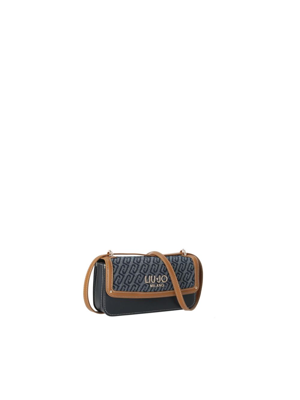 Borsa Liu Jo a tracolla piccola in denim jacquard Donna - Blu