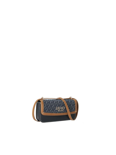 Borsa Liu Jo a tracolla piccola in denim jacquard Donna - Blu